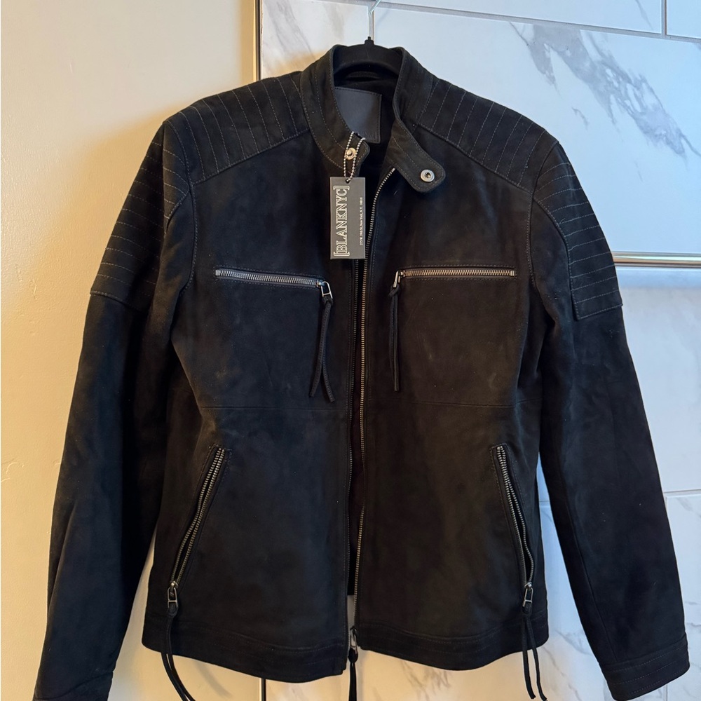 BlankNYC Black Men's Leather Biker Jacket